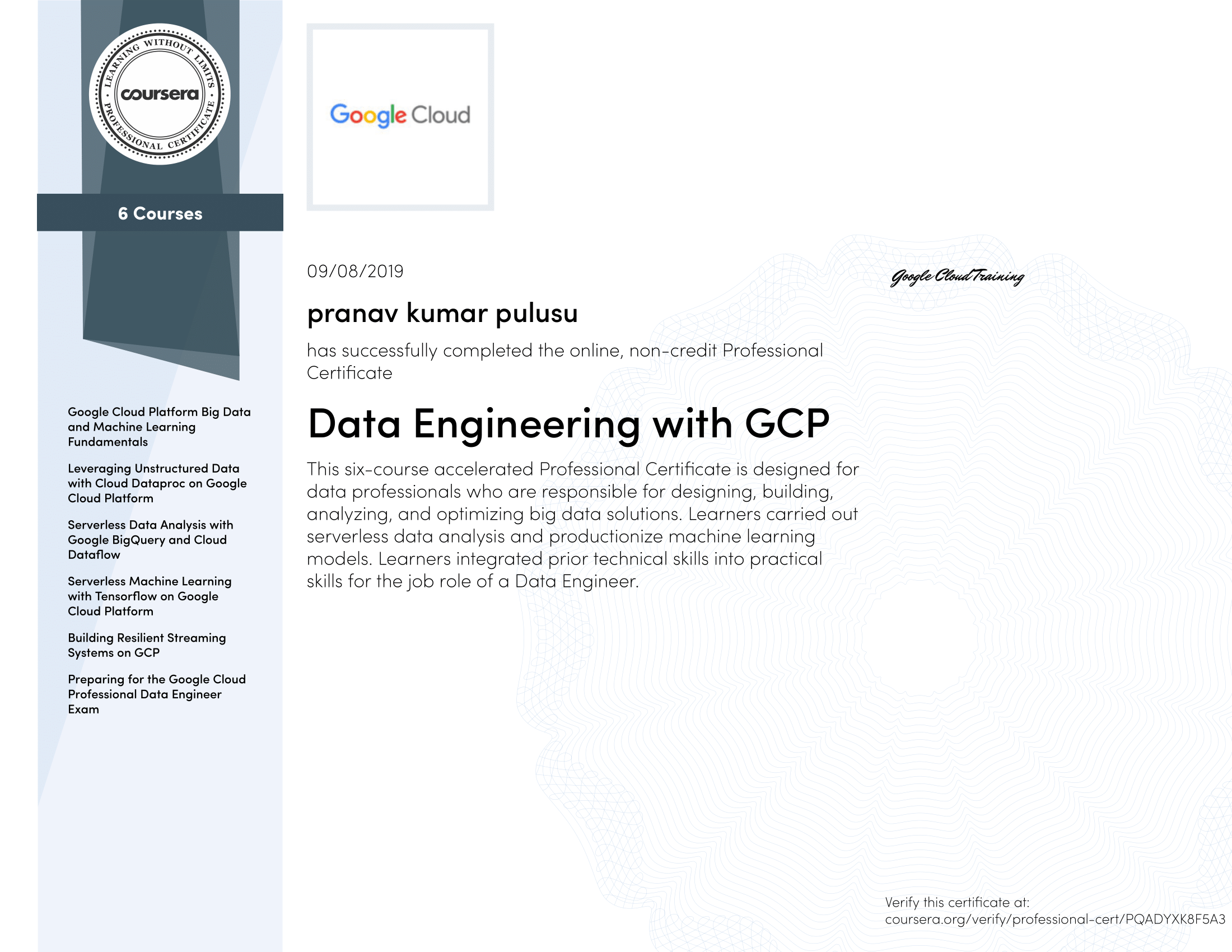 GCP DataEngineering